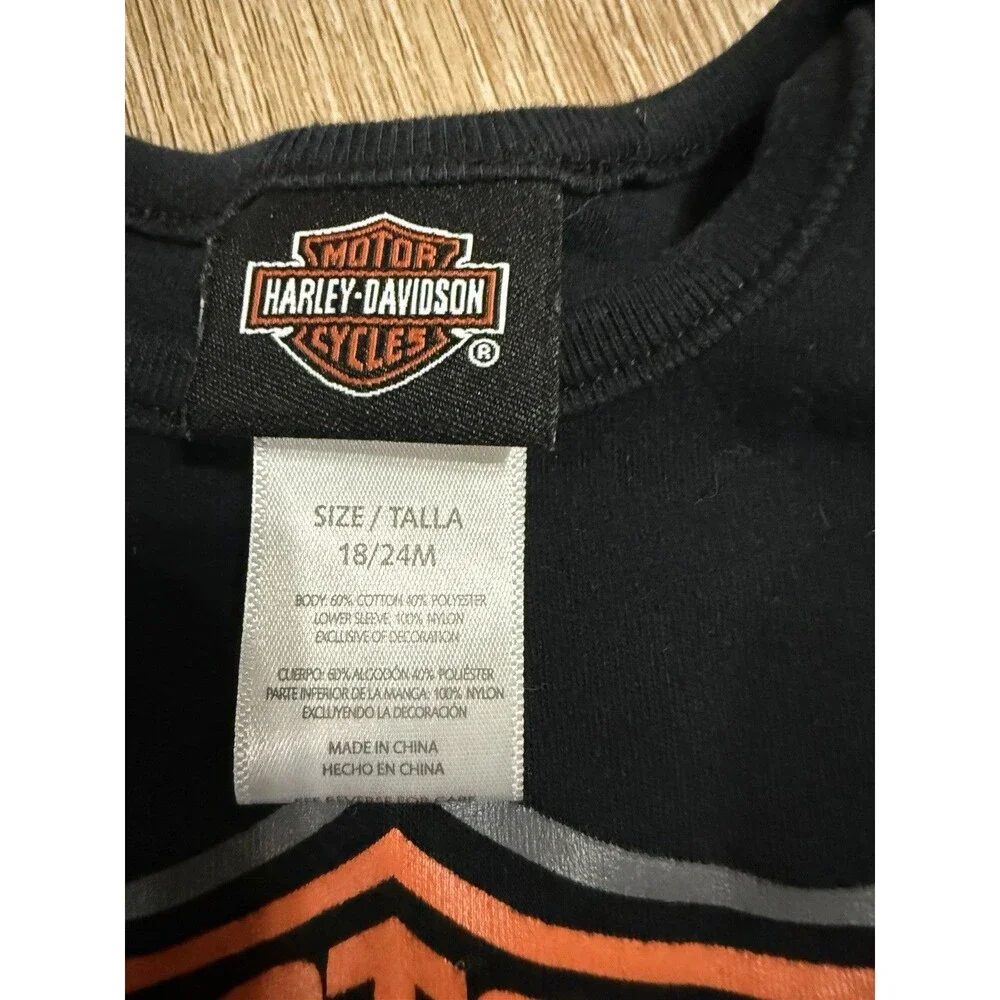 Harley Davidson Baby One Piece Faux Tattoos Logo Size 18/24 Months Biker